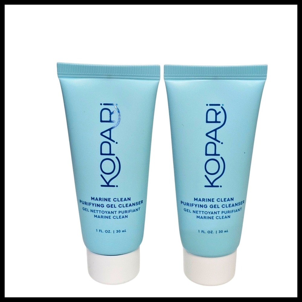 2 x Kopari Marine Clean Purifying Gel Cleanser Travel Size 1 fl oz New Sealed